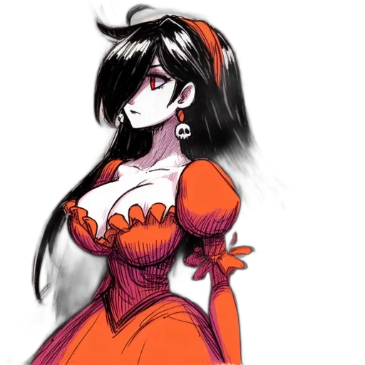 dress, crown, anime, concept art transparent PNG cut-out