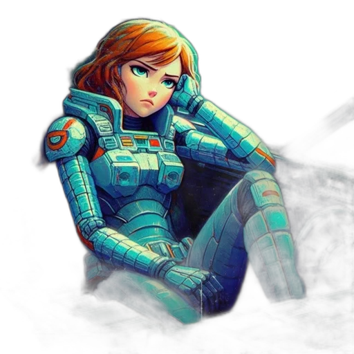 robot, jacket, weapon, concept art transparent PNG cut-out