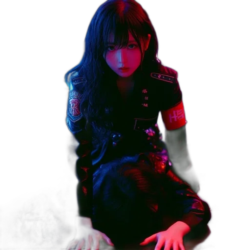 dress, creature, photorealistic, cyberpunk transparent PNG cut-out