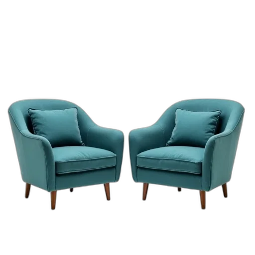 furniture, 3d render, blue, green transparent PNG cut-out