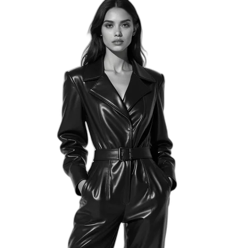 jacket, dress, staff, photorealistic transparent PNG cut-out