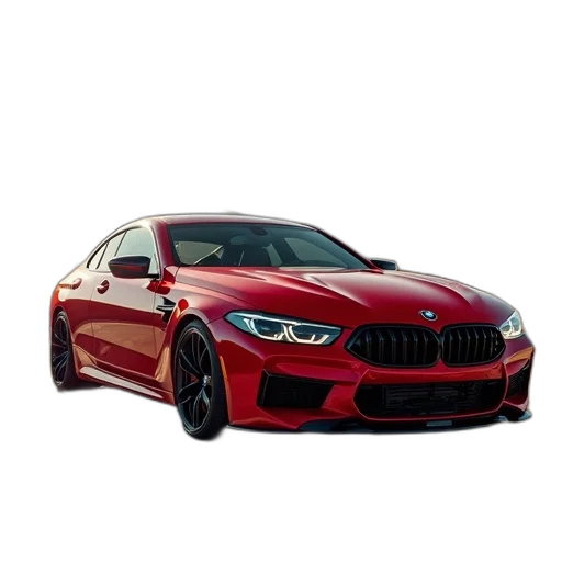 car, 3d render, photorealistic, red transparent PNG cut-out