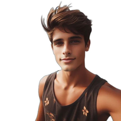 hair, face, photorealistic, cartoon transparent PNG cut-out