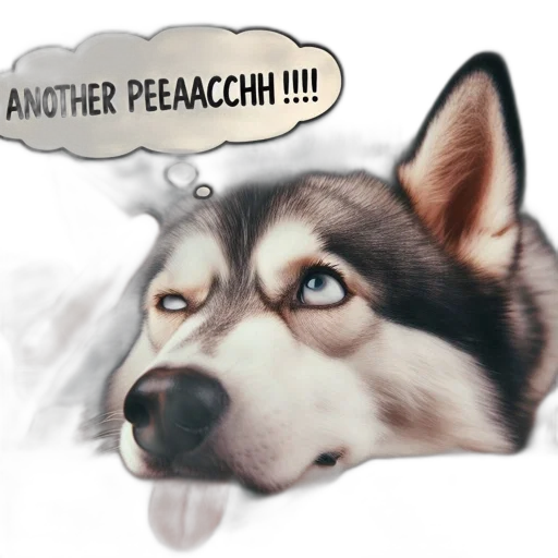 photorealistic, concept art, siberian, husky transparent PNG cut-out
