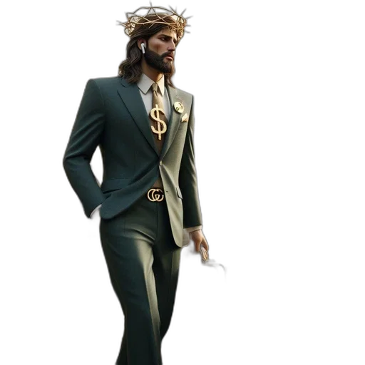 jacket, crown, concept art, 3d render transparent PNG cut-out