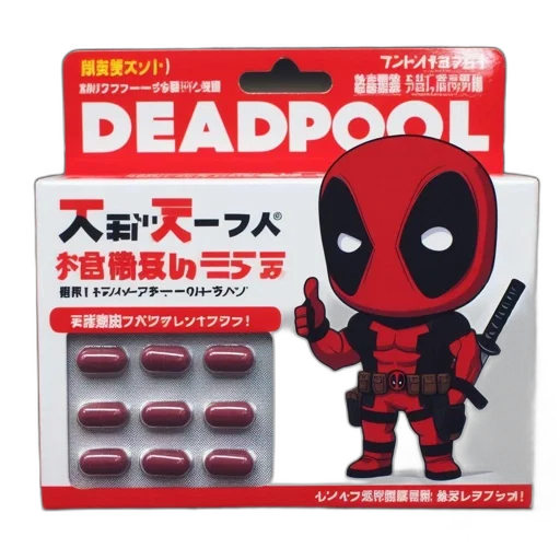 weapon, packaging, deadpool-themed, supplement transparent PNG cut-out