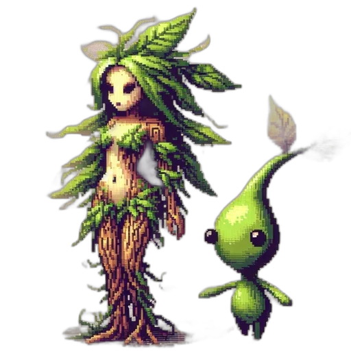 creature, tree, pixel art, fantasy art transparent PNG cut-out