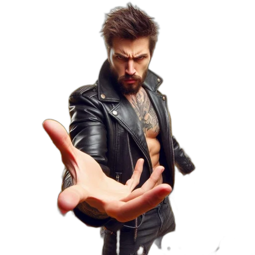 jacket, weapon, concept art, photorealistic transparent PNG cut-out