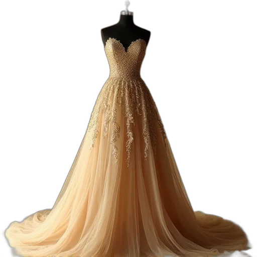 dress, crown, jewelry, 3d render transparent PNG cut-out