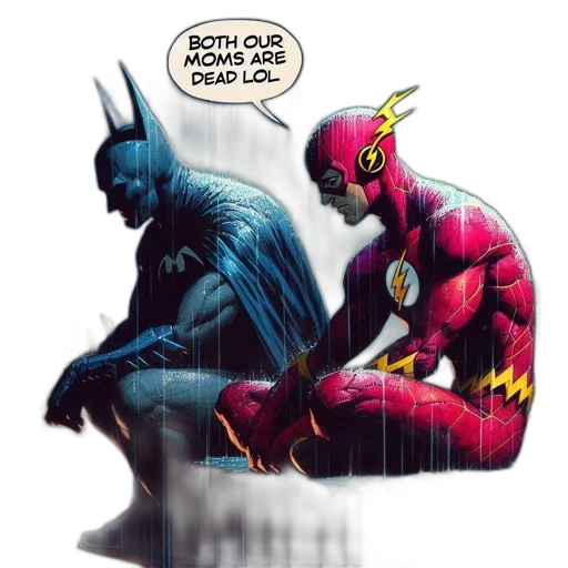 comic book art, concept art, batman, flash transparent PNG cut-out