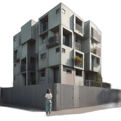 building, 3d render, concept art, photorealistic transparent PNG cut-out