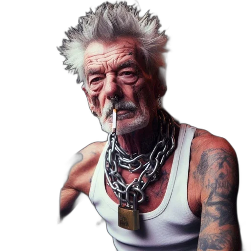 face, animal, staff, cyberpunk transparent PNG cut-out