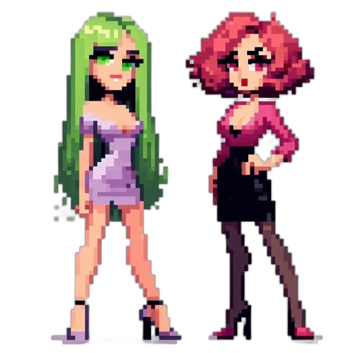 pixel art, concept art, anime, cartoon transparent PNG cut-out