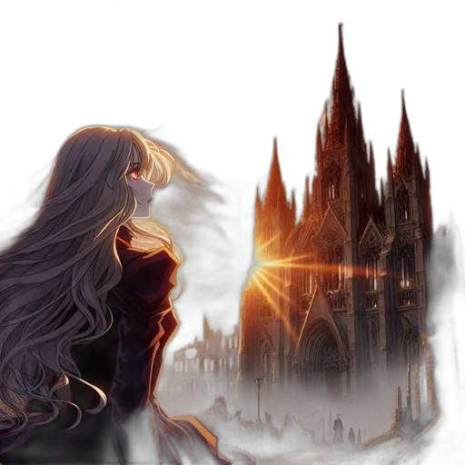 hair, fantasy art, concept art, watercolor transparent PNG cut-out