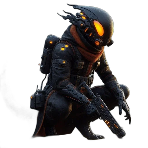 weapon, robot, staff, mask transparent PNG cut-out