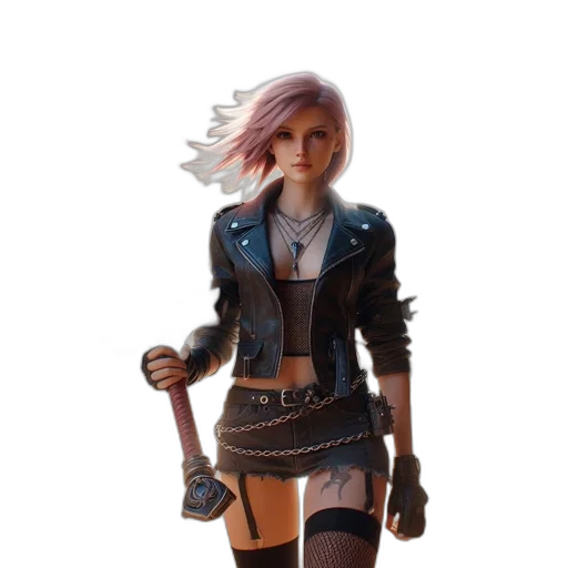 jacket, staff, concept art, 3d render transparent PNG cut-out