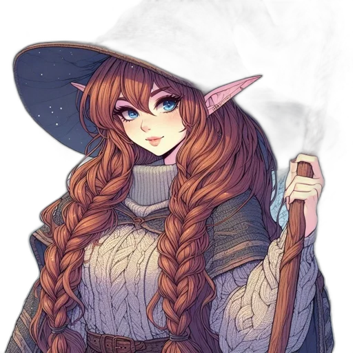 staff, dragon, hat, dress transparent PNG cut-out