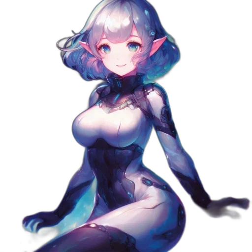 robot, dress, creature, staff transparent PNG cut-out