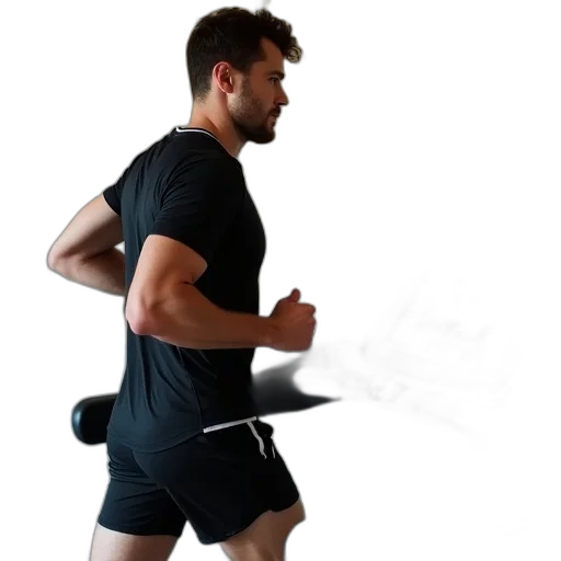 3d render, young, man, jogging transparent PNG cut-out