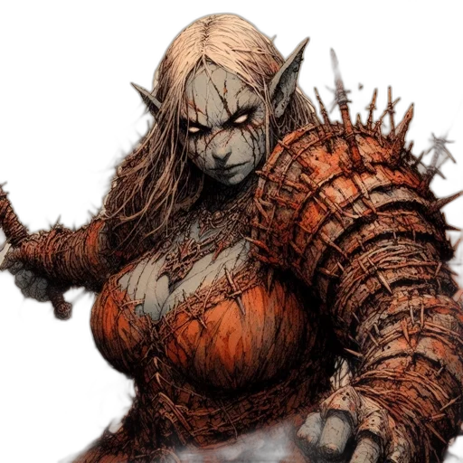 concept art, fantasy art, comic book art, armored transparent PNG cut-out