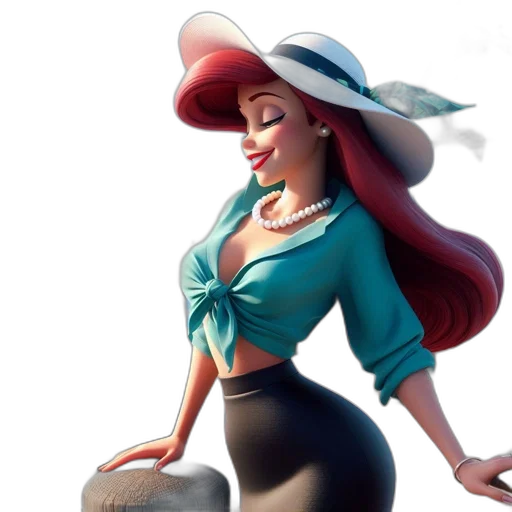 dress, hat, concept art, 3d render transparent PNG cut-out