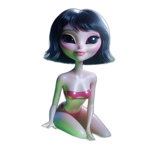 dress, creature, jewelry, 3d render transparent PNG cut-out