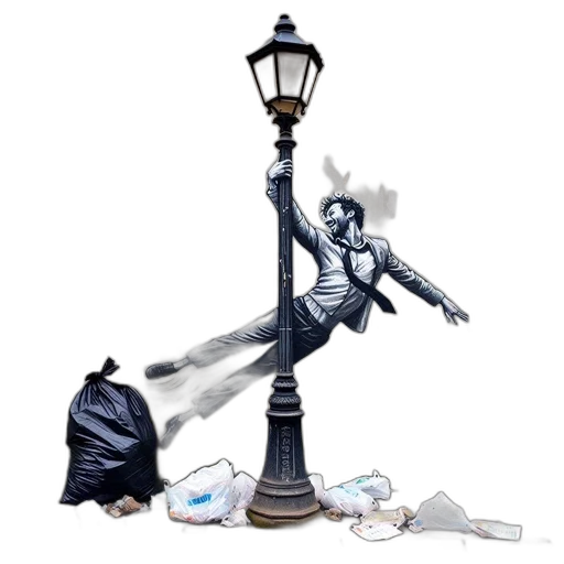 mask, robot, umbrella, staff transparent PNG cut-out