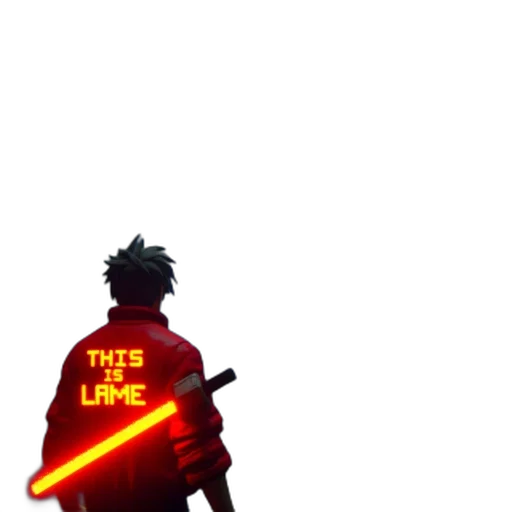 weapon, sword, staff, jacket transparent PNG cut-out
