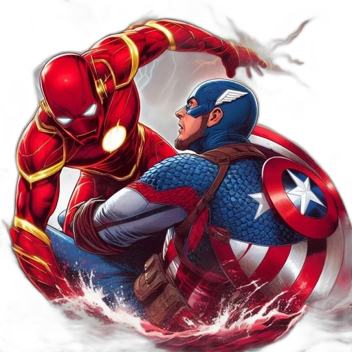 comic book art, concept art, fantasy art, two transparent PNG cut-out