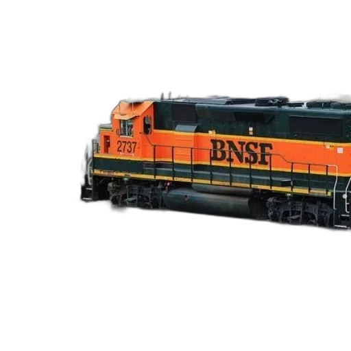 3d render, bnsf, train, engine transparent PNG cut-out