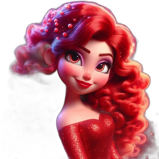 dress, hair, crown, photorealistic transparent PNG cut-out