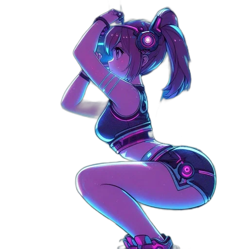 robot, vaporwave, cyberpunk, concept art transparent PNG cut-out