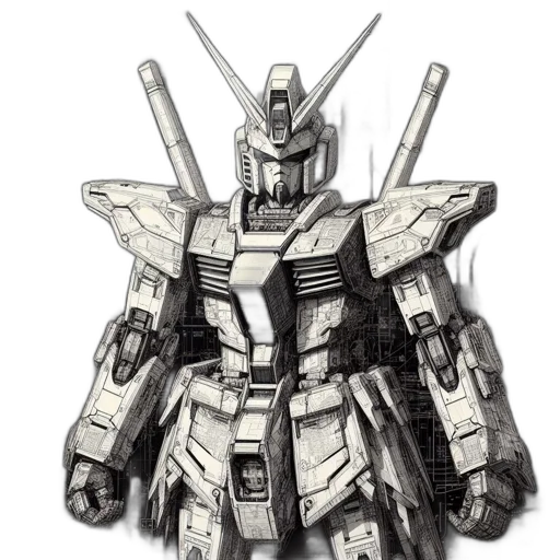 robot, weapon, concept art, 3d render transparent PNG cut-out