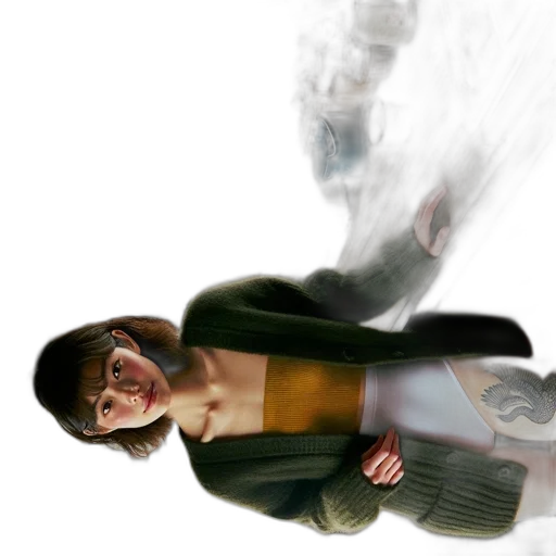 weapon, staff, mask, jacket transparent PNG cut-out