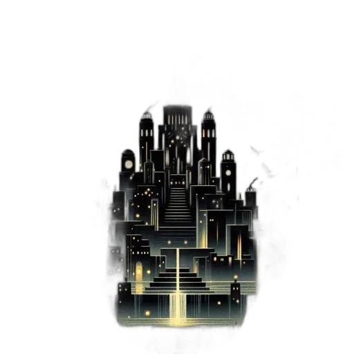 crown, building, robot, pixel art transparent PNG cut-out