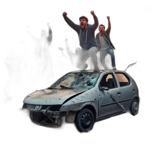 car, weapon, robot, 3d render transparent PNG cut-out