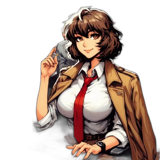 staff, jacket, face, pixel art transparent PNG cut-out
