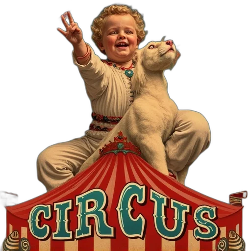 creature, vintage, circus, poster transparent PNG cut-out