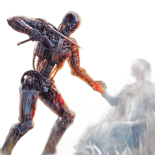 robot, weapon, concept art, comic book art transparent PNG cut-out