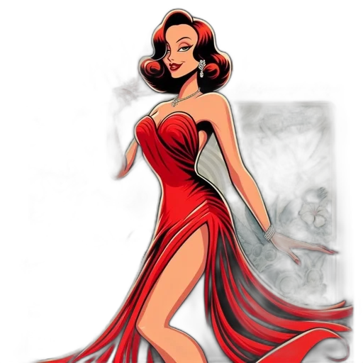 dress, cartoon, comic book art, concept art transparent PNG cut-out