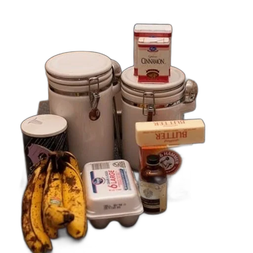 food, kitchen, counter, bananas transparent PNG cut-out