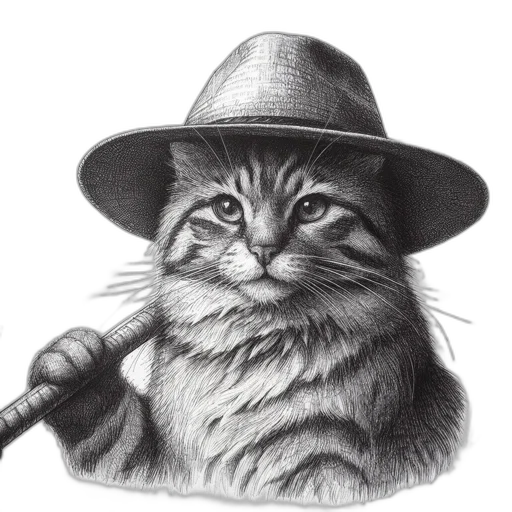hat, staff, animal, face transparent PNG cut-out