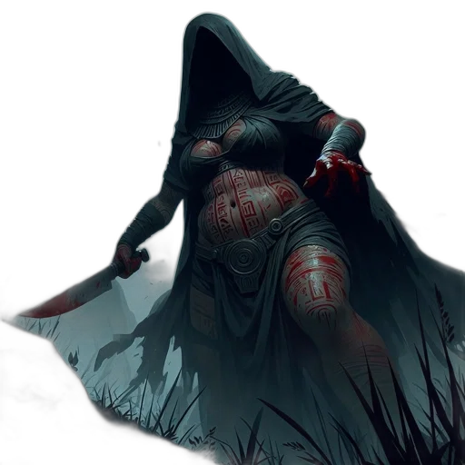 mask, creature, sword, dress transparent PNG cut-out