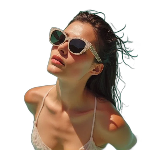 jewelry, face, jacket, hair transparent PNG cut-out