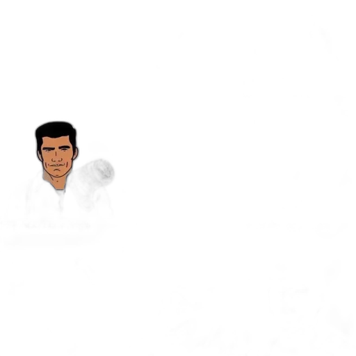 staff, face, pixel art, 3d render transparent PNG cut-out