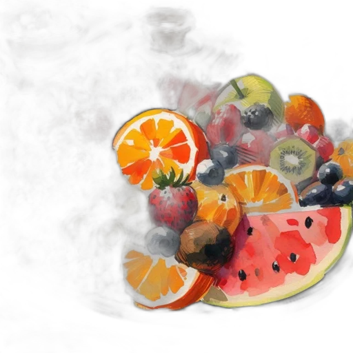 food, photorealistic, watercolor, 3d render transparent PNG cut-out