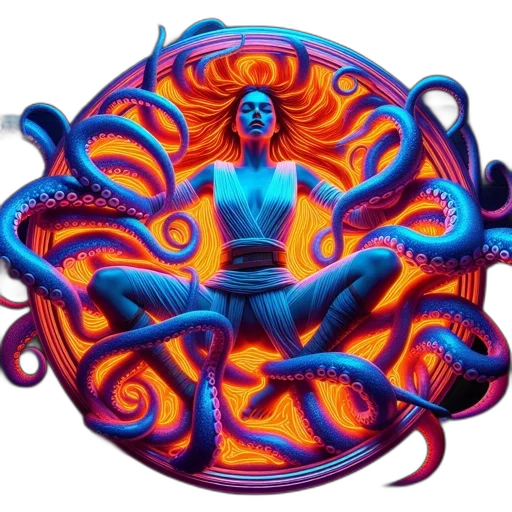 mask, creature, staff, hair transparent PNG cut-out