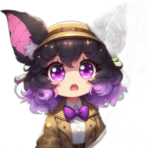 hat, staff, creature, face transparent PNG cut-out
