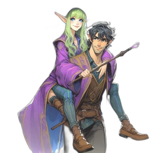 staff, sword, dragon, fantasy art transparent PNG cut-out