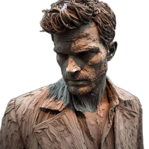 face, jacket, photorealistic, 3d render transparent PNG cut-out